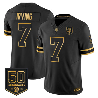 Men's Tampa Bay Buccaneers Throwback 50th Season Patch Gold Vapor Limited Jersey - All Stitched