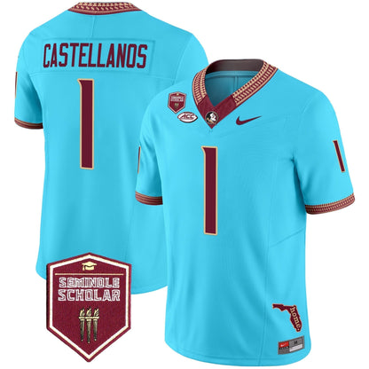 Men's Florida State Seminoles 2025 Seminole Scholar Patch Vapor Limited Jersey - All Stitched