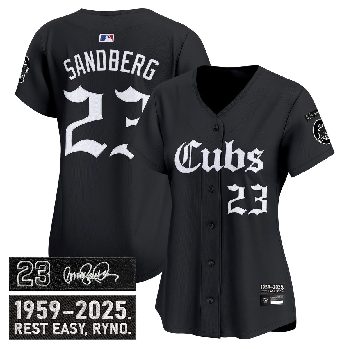 Women's Chicago Cubs 'Ryne Sandberg Tribute' Vapor Premier Limited Jersey - Gothic Edition - All Stitched