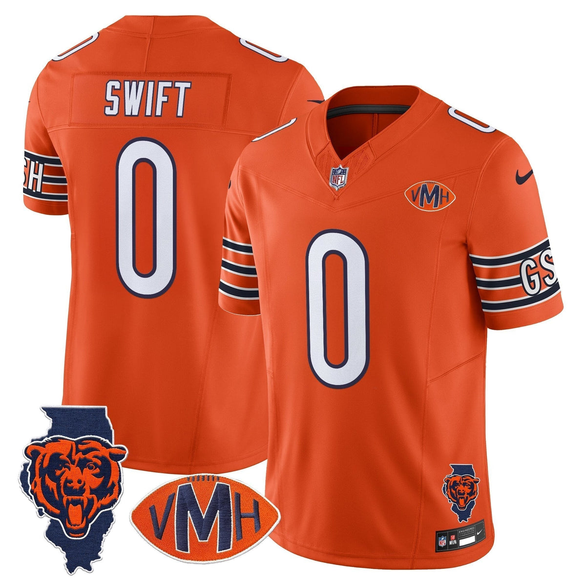 Men's Chicago Bears Virginia McCaskey Memorial Patch Vapor Jersey - All Stitched