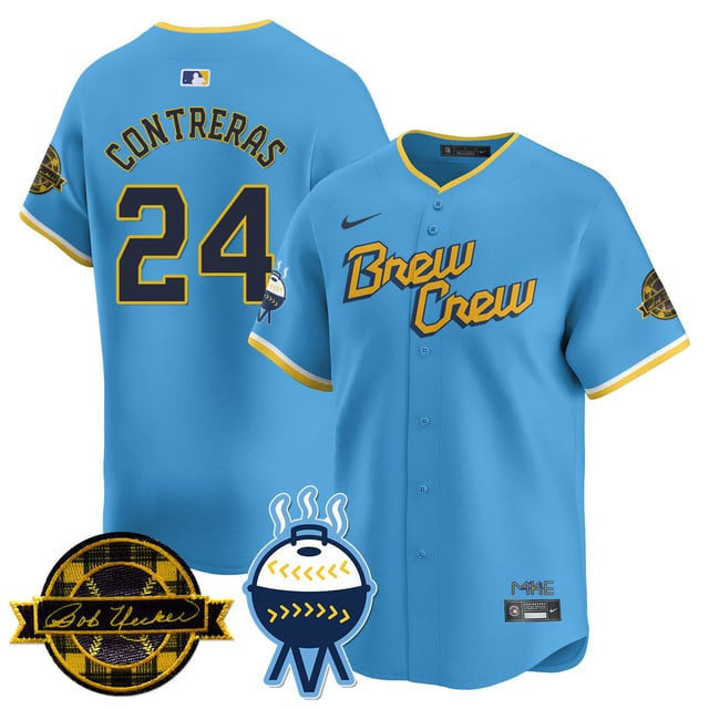 Men's Milwaukee Brewers Bob Uecker Patch Vapor Limited Jersey - All Stitched