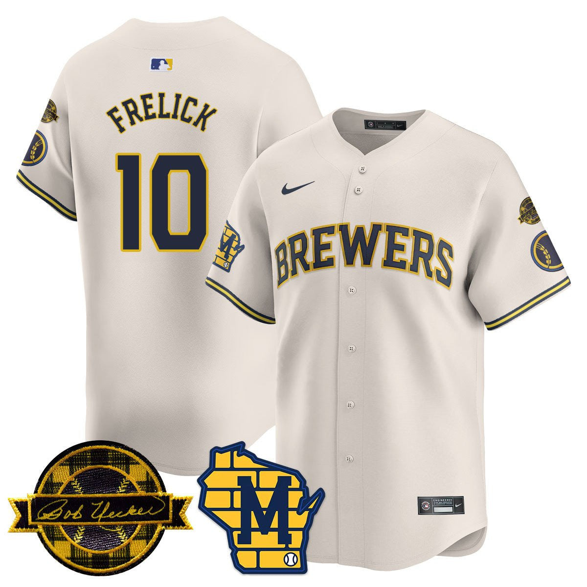 Men's Milwaukee Brewers Bob Uecker Patch Vapor Limited Jersey - All Stitched