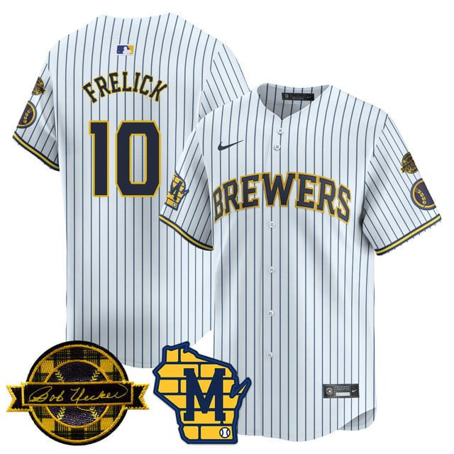 Men's Milwaukee Brewers Bob Uecker Patch Vapor Limited Jersey - All Stitched