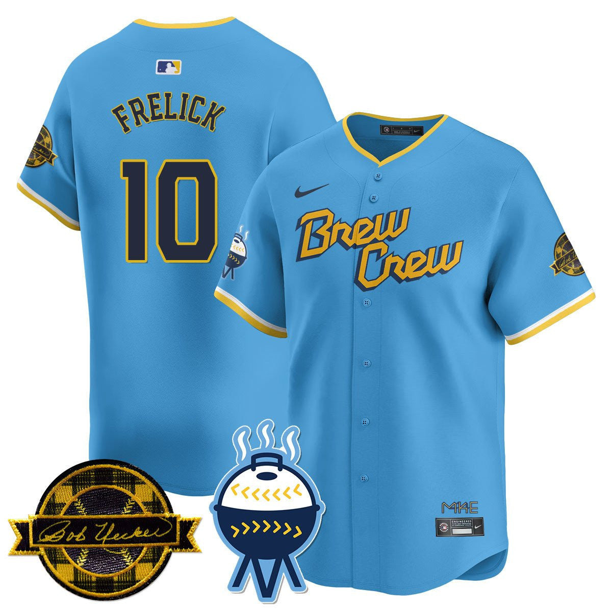 Men's Milwaukee Brewers Bob Uecker Patch Vapor Limited Jersey - All Stitched