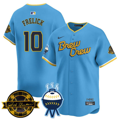 Men's Milwaukee Brewers Bob Uecker Patch Vapor Limited Jersey - All Stitched
