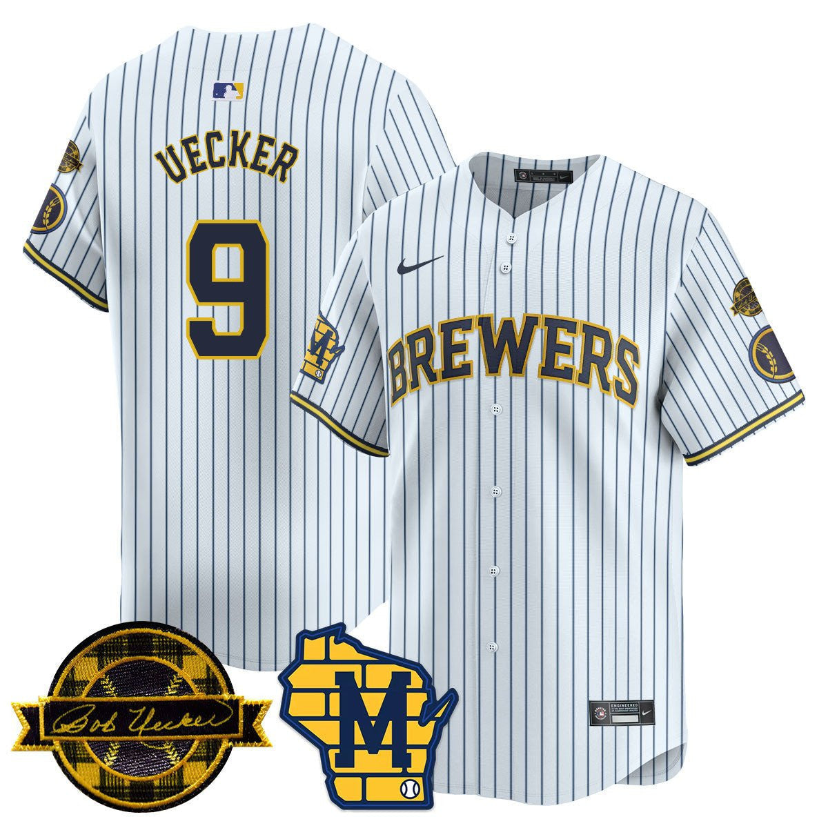 Men's Milwaukee Brewers Bob Uecker Patch Vapor Limited Jersey - All Stitched