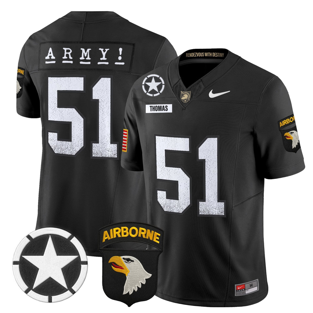 Men's Army Black Knights 2025 Screaming Eagles Vapor Limited Jersey - All Stitched