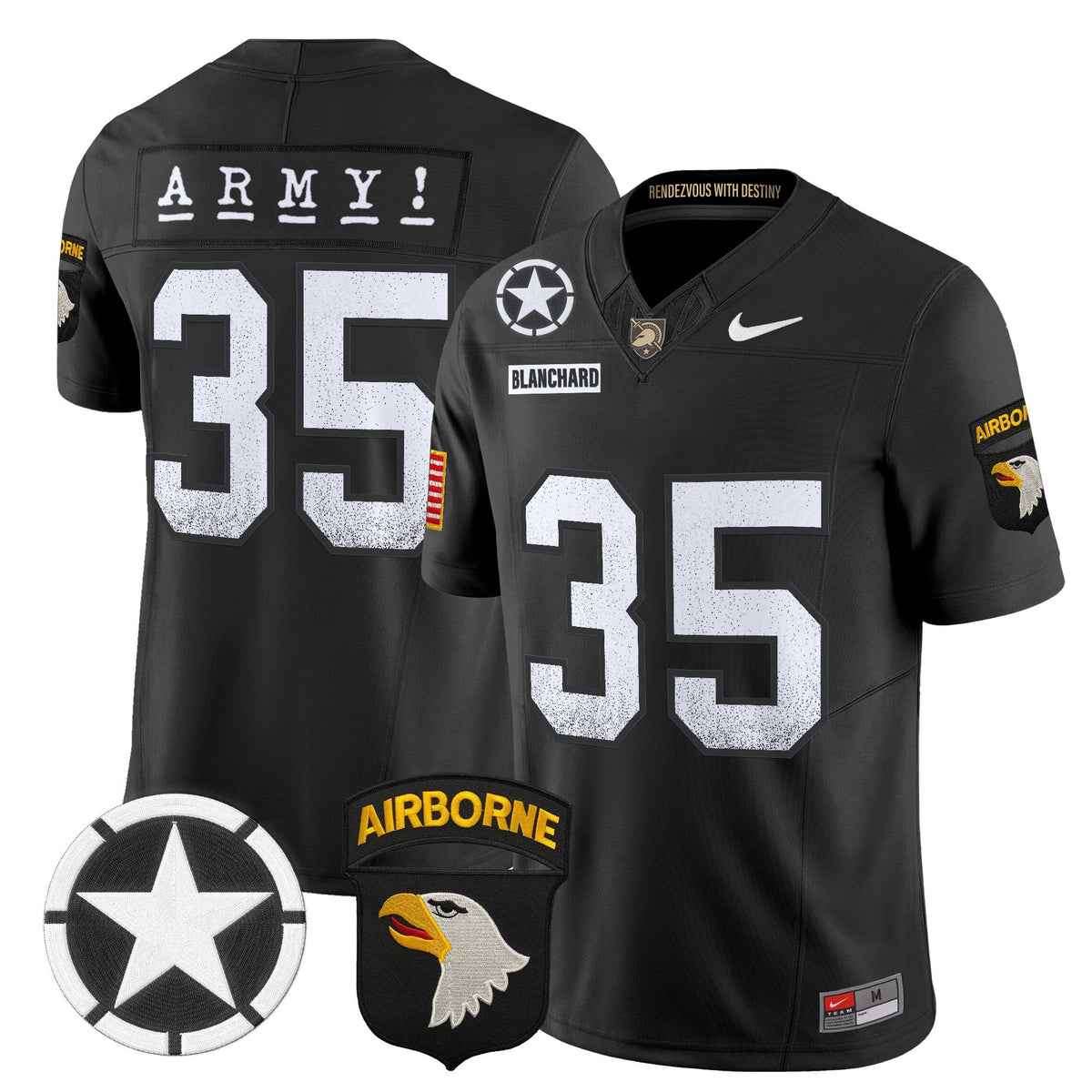 Men's Army Black Knights 2025 Screaming Eagles Vapor Limited Jersey - All Stitched
