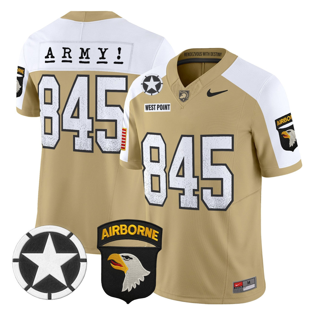 Men's Army Black Knights 2025 Screaming Eagles Vapor Limited Jersey - All Stitched