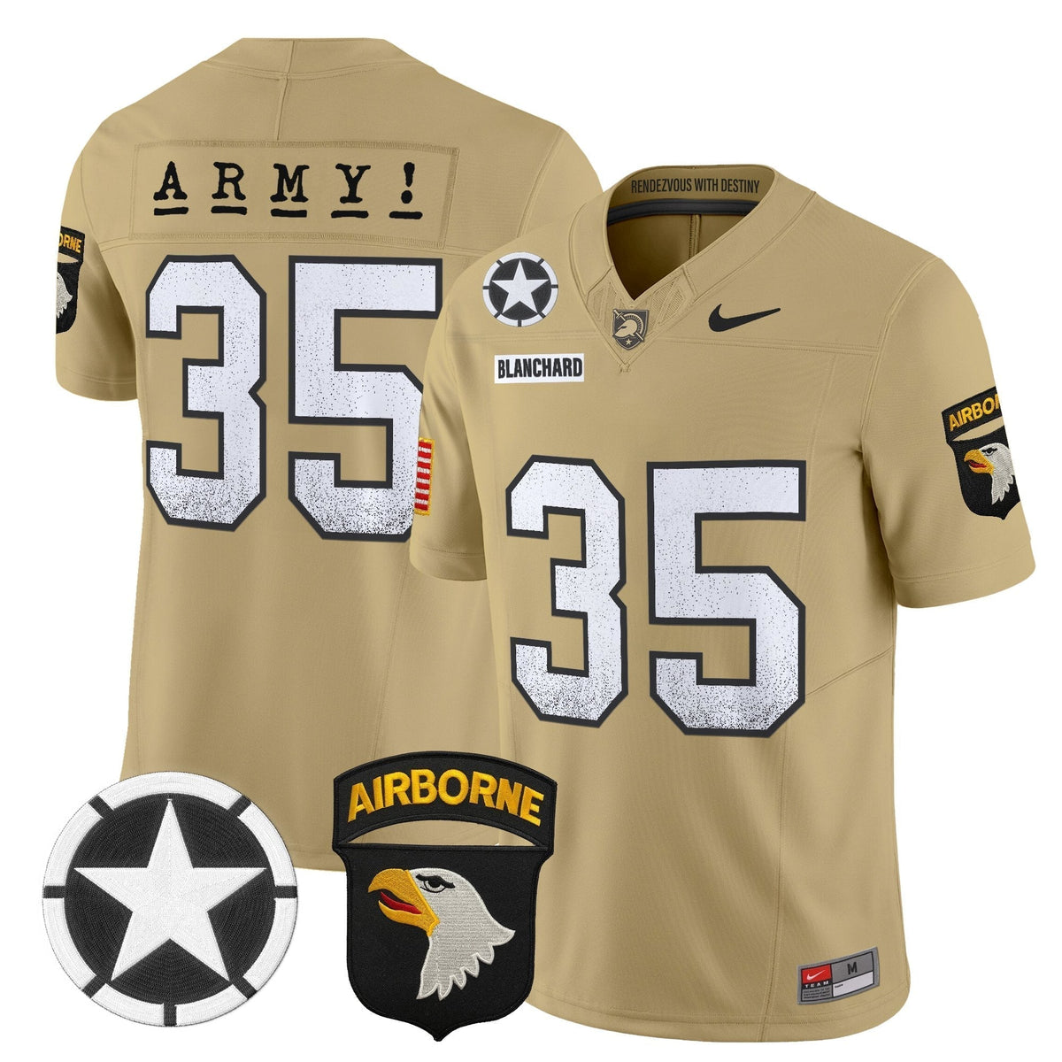 Men's Army Black Knights 2025 Screaming Eagles Vapor Limited Jersey - All Stitched