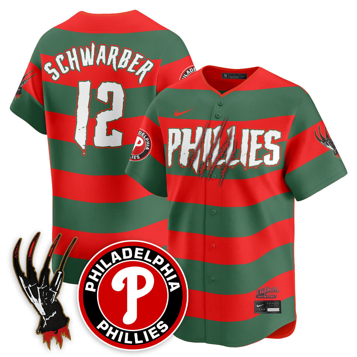 Men's Philadelphia Phillies "A Nightmare on Elm Street" Jersey - Stitched