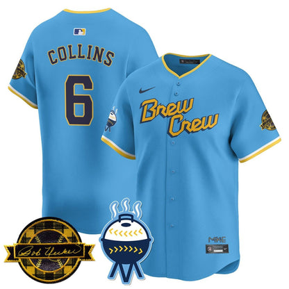 Men's Milwaukee Brewers Bob Uecker Patch Vapor Limited Jersey - All Stitched