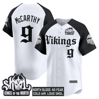Men's Minnesota Vikings 'Gothic Norseblood Edition' Vapor Baseball Jersey - All Stitched