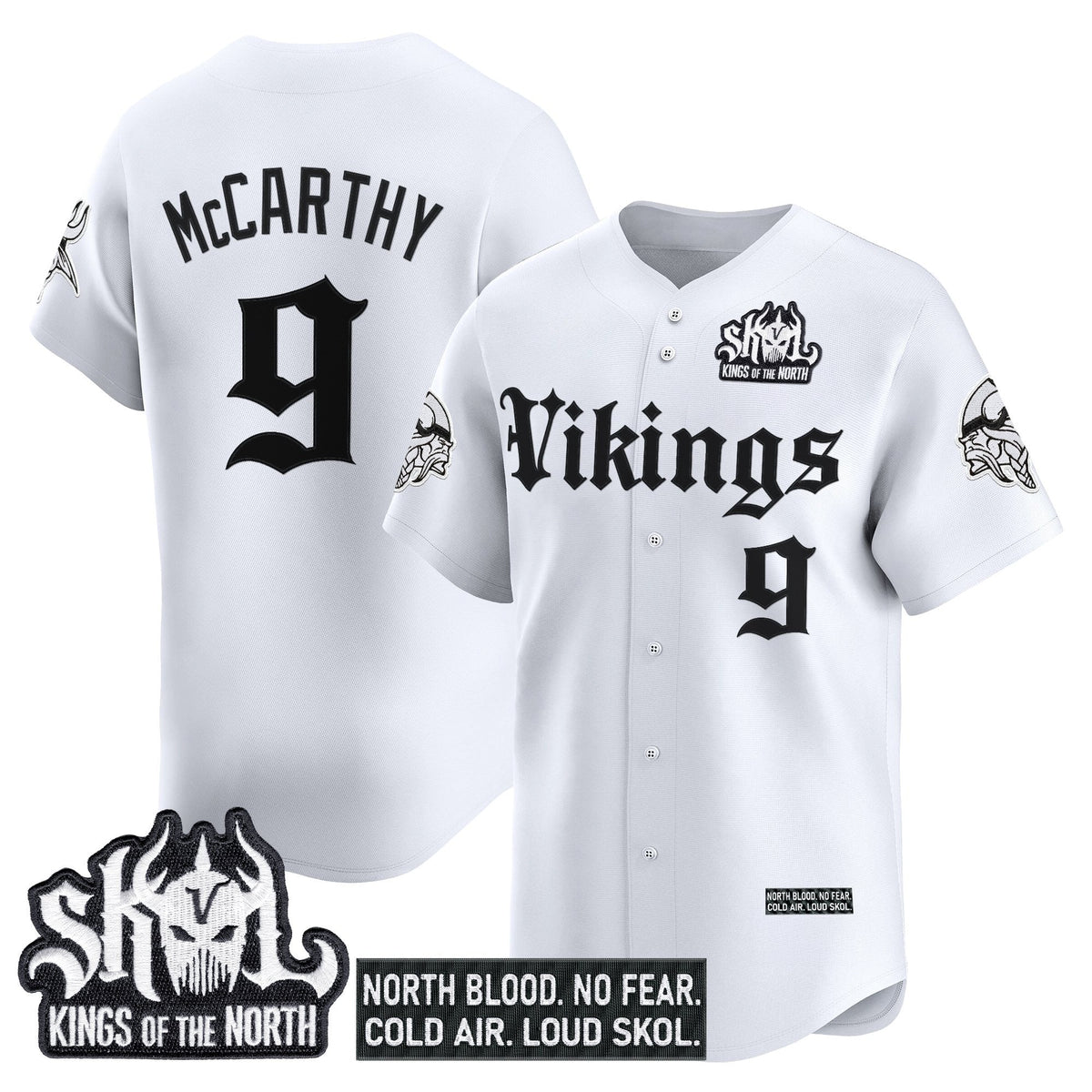 Men's Minnesota Vikings 'Gothic Norseblood Edition' Vapor Baseball Jersey - All Stitched