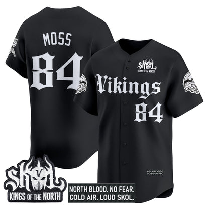 Men's Minnesota Vikings 'Gothic Norseblood Edition' Vapor Baseball Jersey - All Stitched