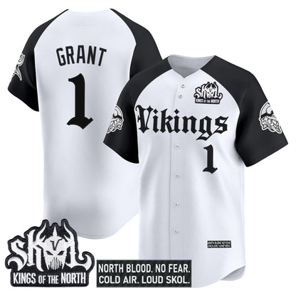 Men's Minnesota Vikings 'Gothic Norseblood Edition' Vapor Baseball Jersey - All Stitched