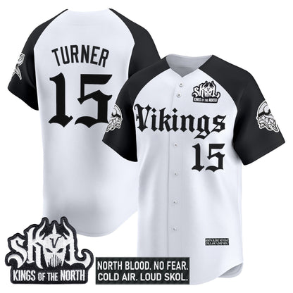 Men's Minnesota Vikings 'Gothic Norseblood Edition' Vapor Baseball Jersey - All Stitched