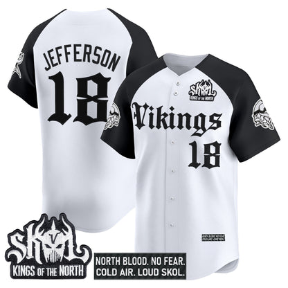 Men's Minnesota Vikings 'Gothic Norseblood Edition' Vapor Baseball Jersey - All Stitched