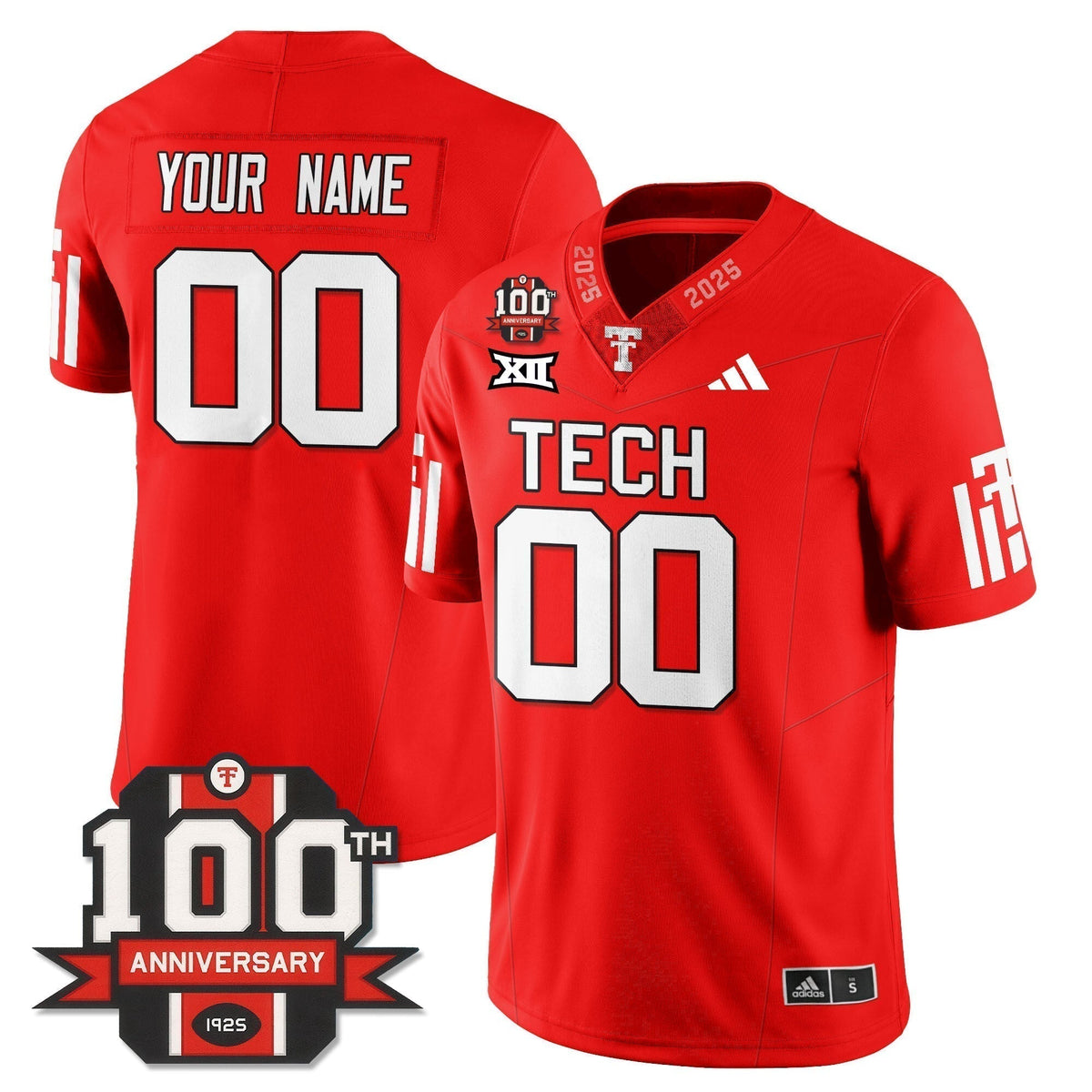 Men's Texas Tech Football 100th Anniversary Jersey - All Stitched