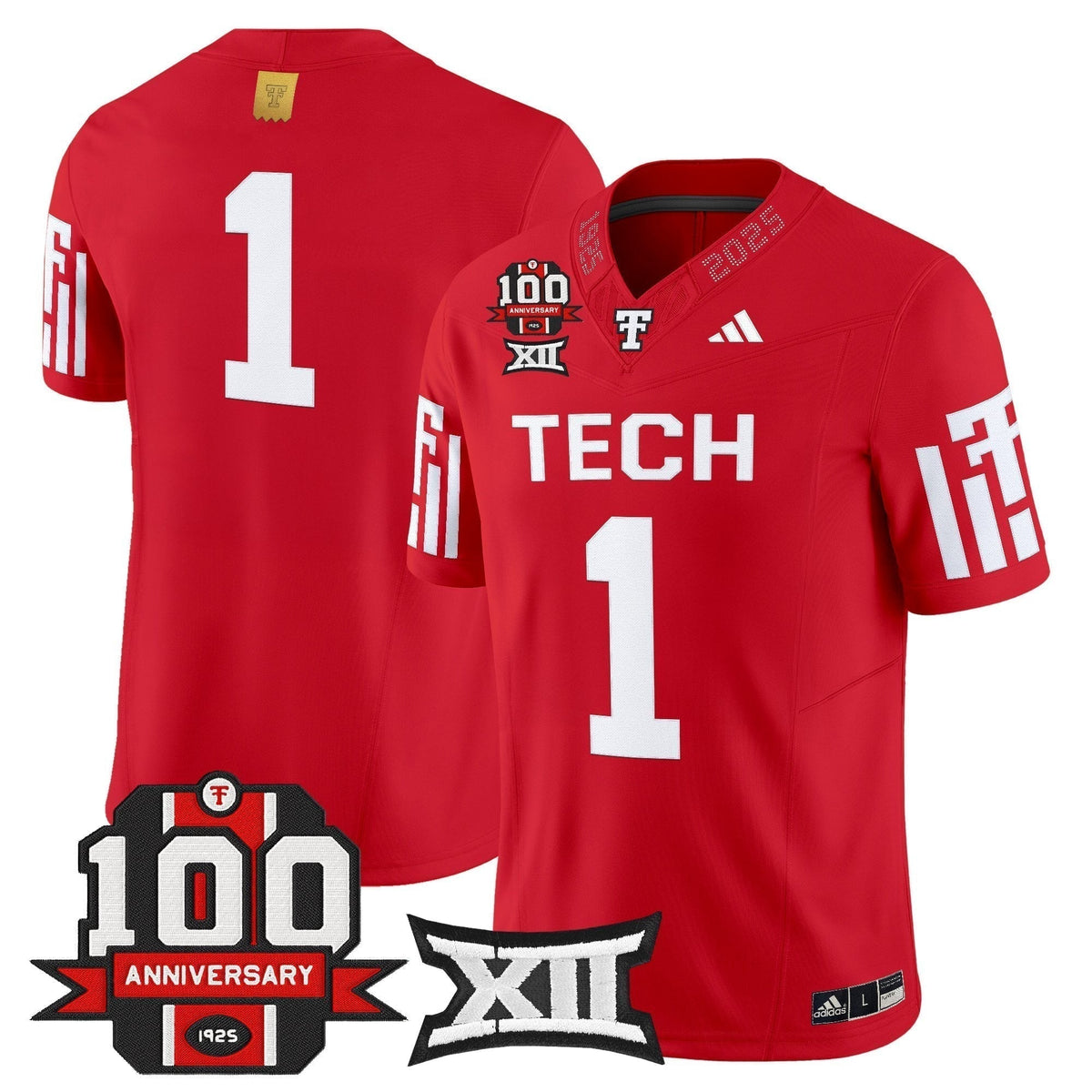 Men's Texas Tech Red Raiders 2025 Vapor Limited Jersey - 100th Anniversary Patch - All Stitched