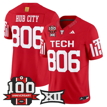 Men's Texas Tech Red Raiders 2025 Vapor Limited Jersey - 100th Anniversary Patch - All Stitched