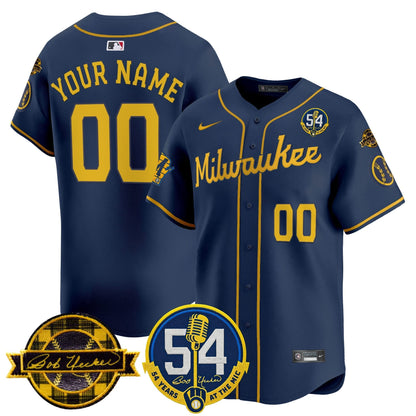 Milwaukee Brewers 'Bob Uecker - 54 Seasons for Brewers' Vapor Premier Limited Custom Jersey - All Stitched