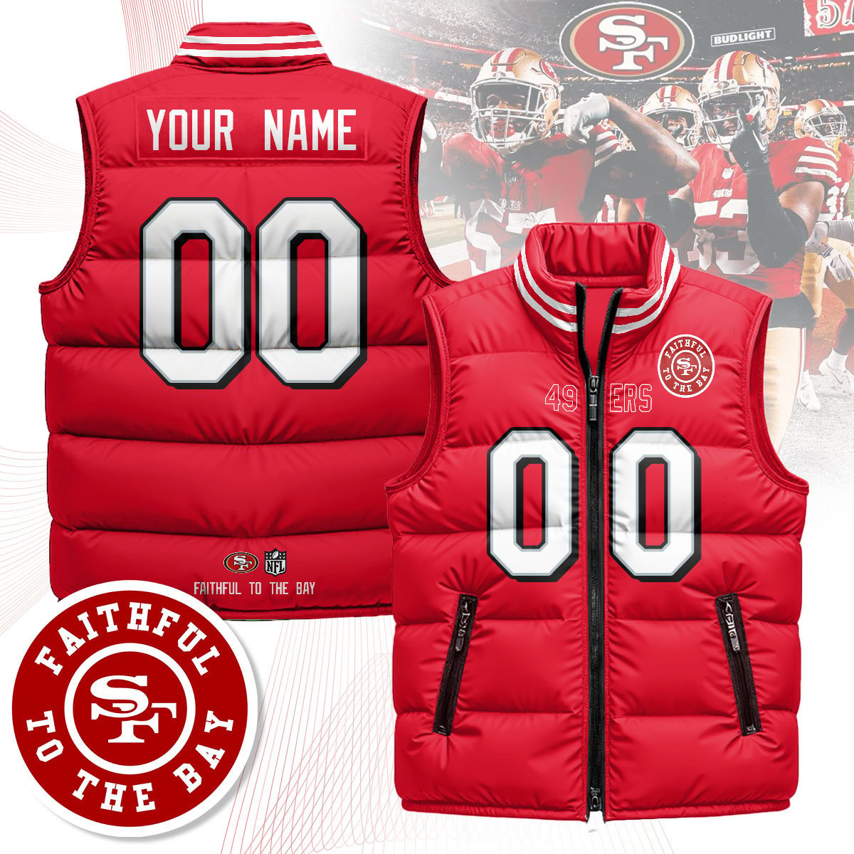 Custom SF Unisex Puffer Vest V1