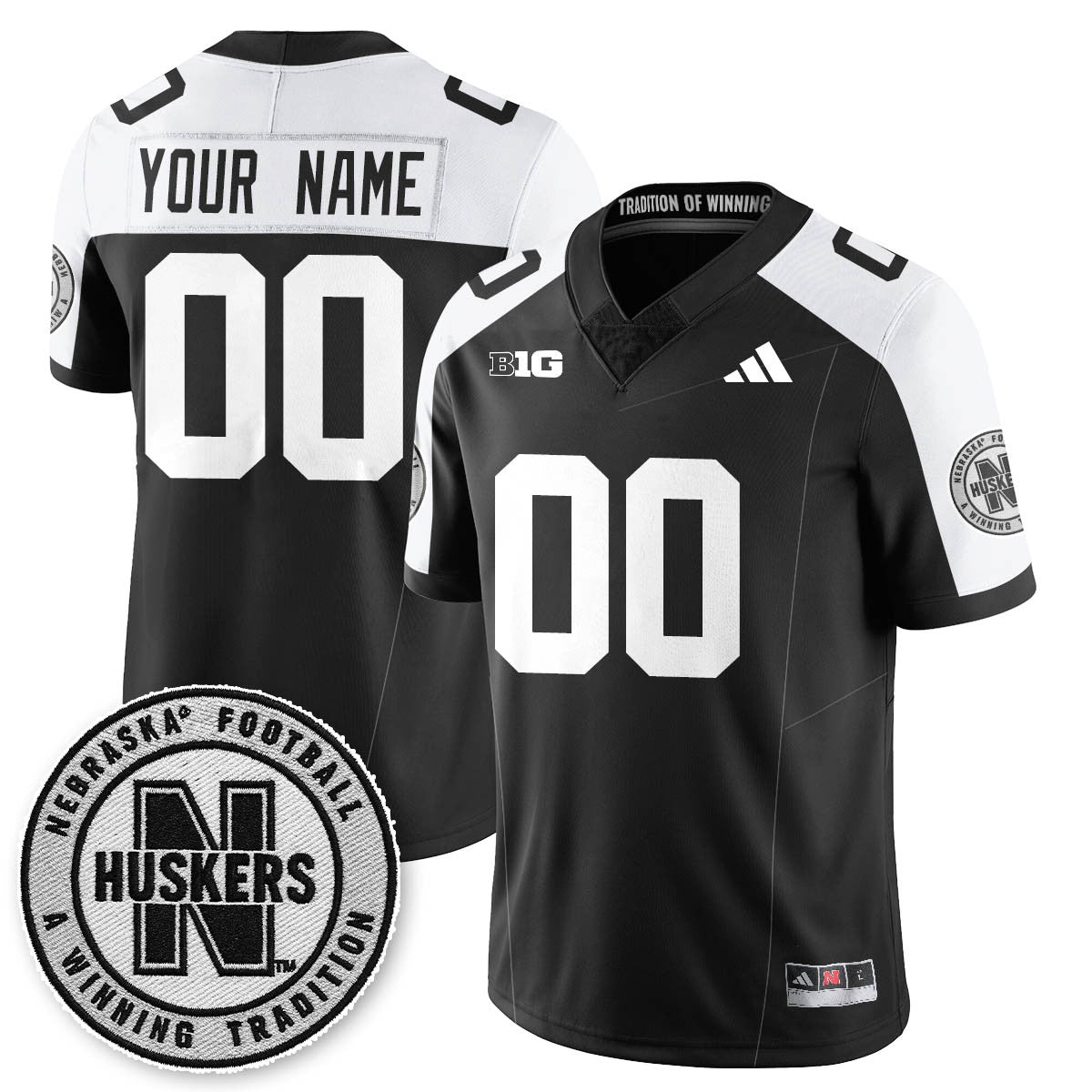 Custom Nebraska Football 2025 "Blackout" Jersey - Stitched
