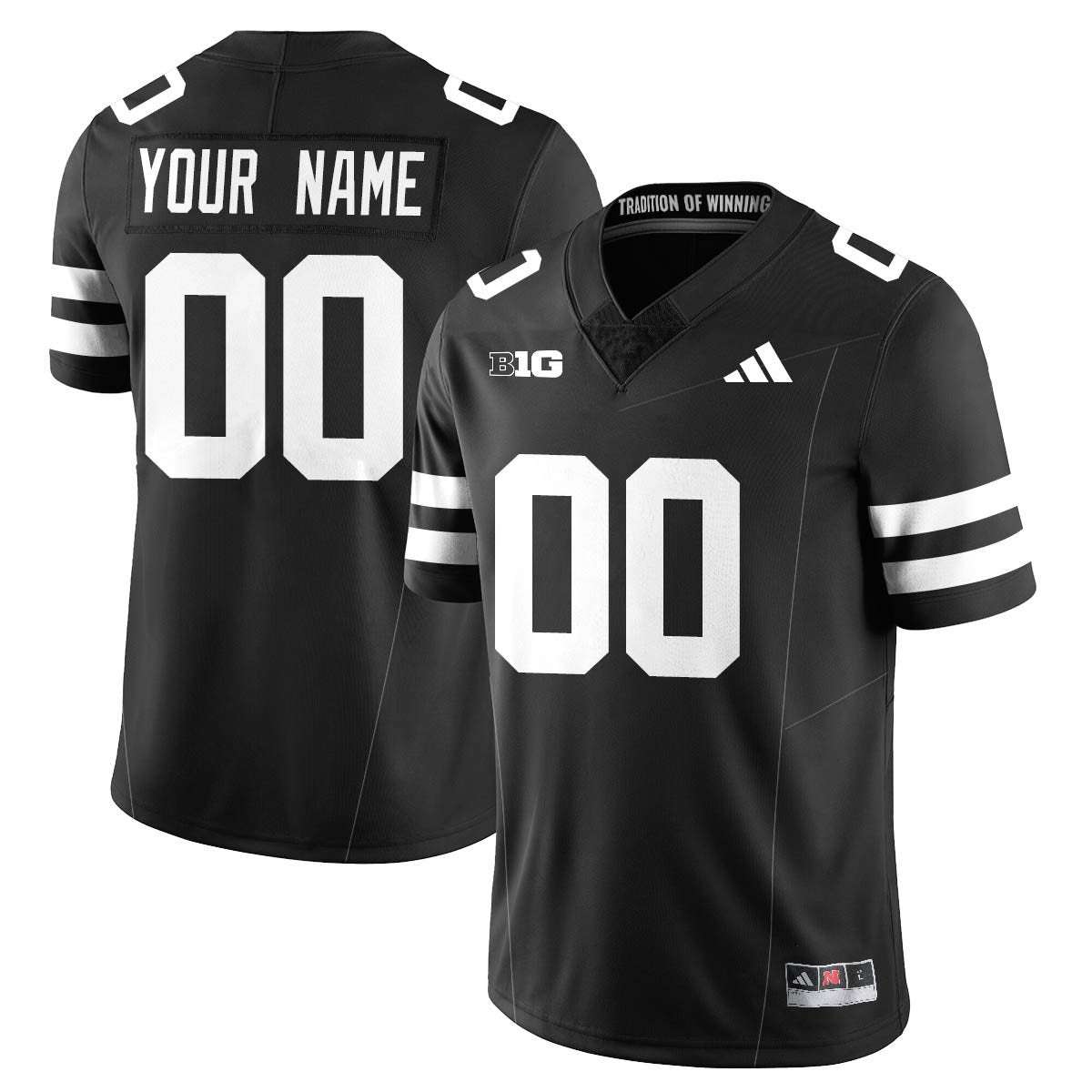 Custom Nebraska Football 2025 "Blackout" Jersey - Stitched