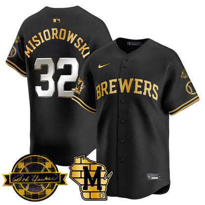 Men's Milwaukee Brewers Bob Uecker Patch Vapor Limited Jersey - All Stitched