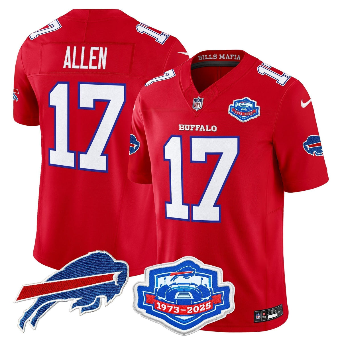Men's Buffalo Bills 2025 "Rivalries" Vapor Limited Jersey - Farewell Season Patch - All Stitched