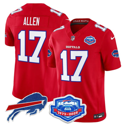 Men's Buffalo Bills 2025 "Rivalries" Vapor Limited Jersey - Farewell Season Patch - All Stitched