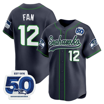 Men's Seattle Seahawks 50th Anniversary Vapor Baseball Jersey - All Stitched
