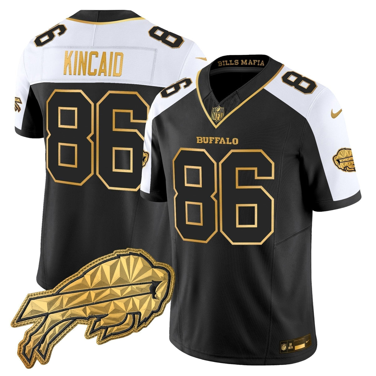 Men's Buffalo Bills 2025 "Rivalries" Gold Vapor Limited Jersey - All Stitched