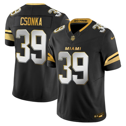 Men's Miami Dolphins 2025 "Rivalries" Gold Vapor Limited Jersey - All Stitched