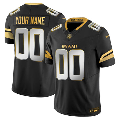 Miami Dolphins 2025 "Rivalries" Gold Vapor Limited Custom Jersey - All Stitched