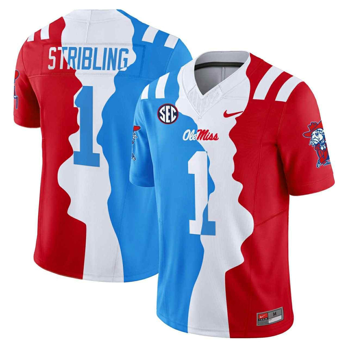 De'Zhaun Stribling #1 Ole Miss Rebels Split Jersey - All Stitched