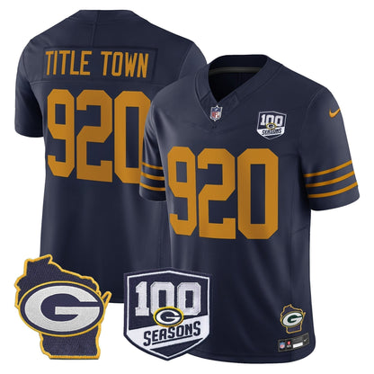 Men's Green Bay Packers 100th Season & Home Patch Vapor Limited Jersey - All Stitched