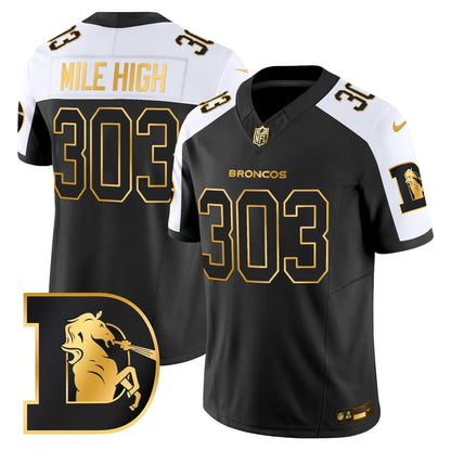 Men's Denver Broncos Throwback Gold Vapor Limited Jersey - All Stitched