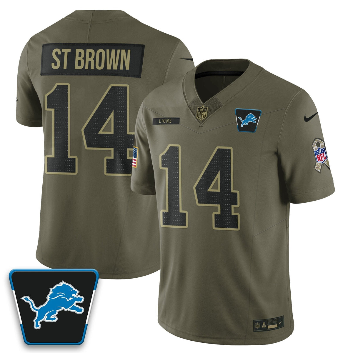 Detroit Lions 2025 Salute to Service Limited Jersey - All Stitched