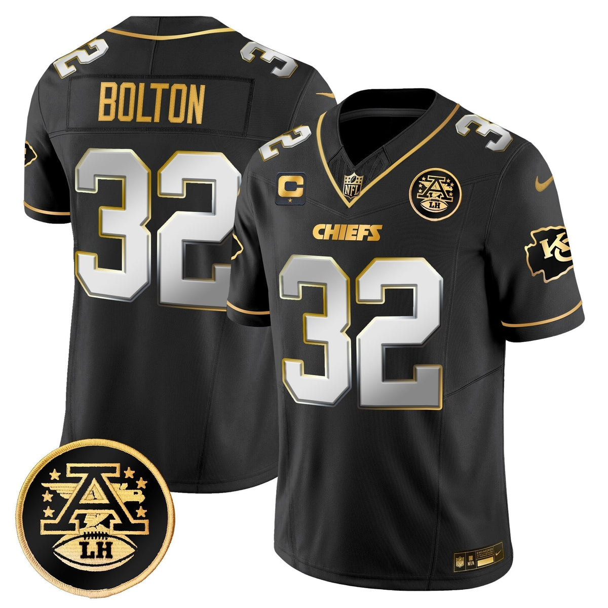 Men's Kansas City Chiefs 2025 Gold Vapor Limited Jersey - All Stitched