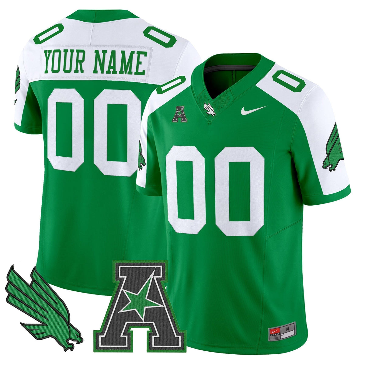 North Texas Mean Green 2025 Vapor Limited Custom Jersey - All Stitched