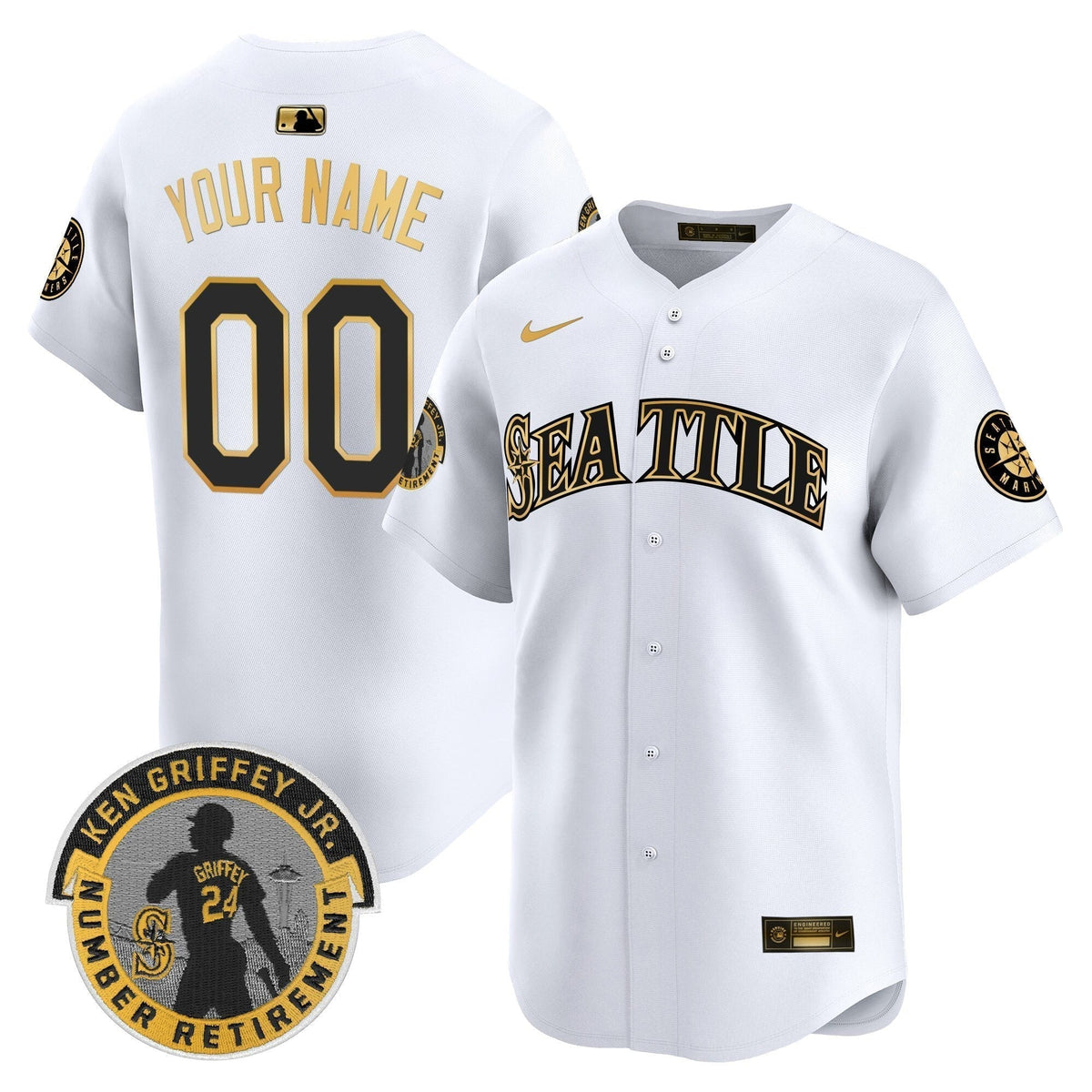 Seattle Mariners 2025 Ken Griffey Jr. Patch Vapor Premier Limited Custom Jersey - All Stitched