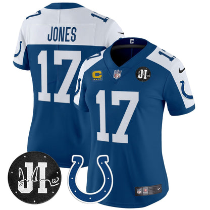 Women's Indianapolis Colts 2025 Jim Irsay Patch Vapor Limited Jersey - All Stitched