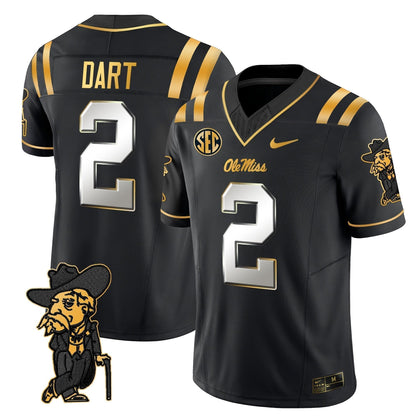 Men's Ole Miss Rebels 2025 Gold Vapor Limited Jersey - All Stitched