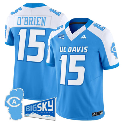 Men's UC Davis Aggies 2025 'Lake Tahoe Patch' Vapor Limited Jersey - All Stitched