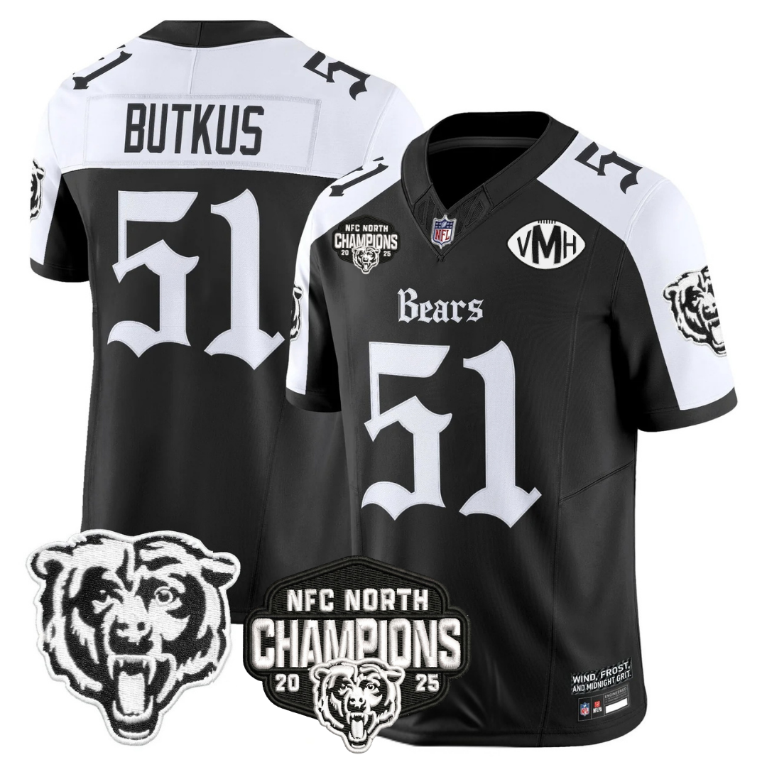 CHI 'Gothic Midway Legacy' NFC North Champions Patch Vapor Limited Jersey - Stitched