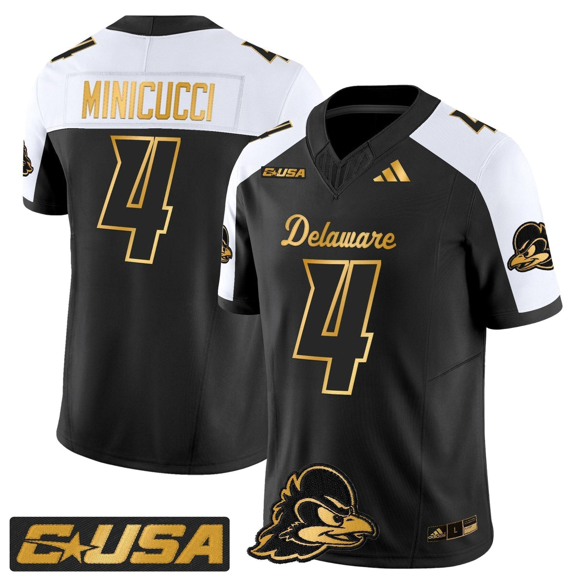 Men's Delaware Blue Hens 2025 Gold Vapor Limited Jersey - All Stitched