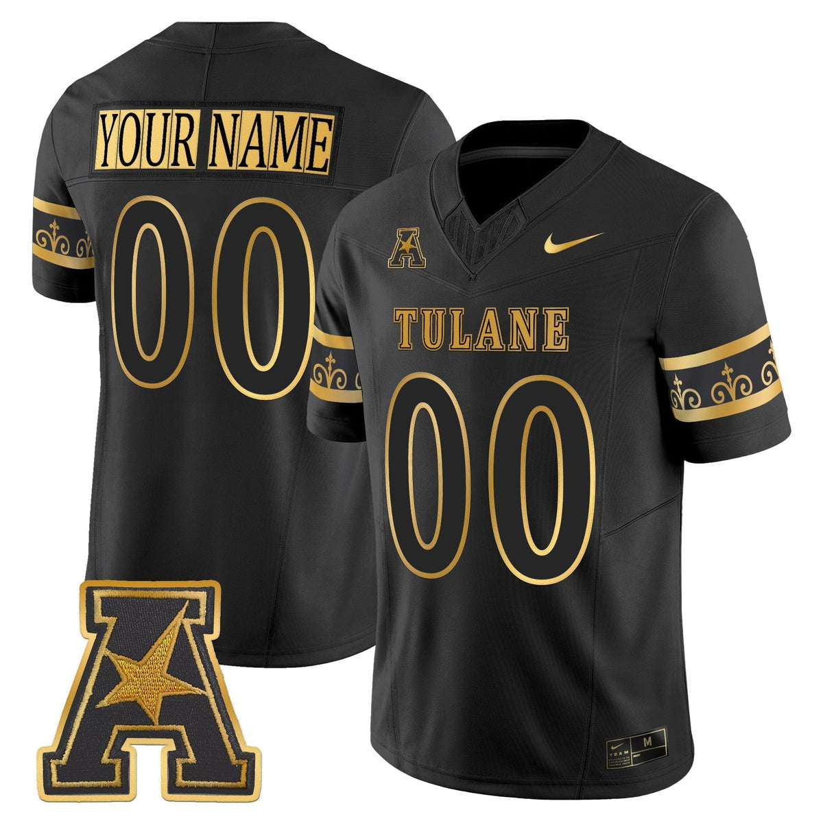 Tulane Green Wave 2025 'City Edition' Gold Vapor Limited Custom Jersey - All Stitched