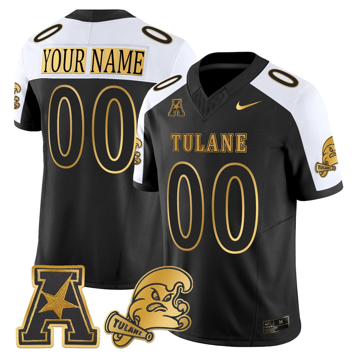 Tulane Green Wave 2025 'City Edition' Gold Vapor Limited Custom Jersey - All Stitched